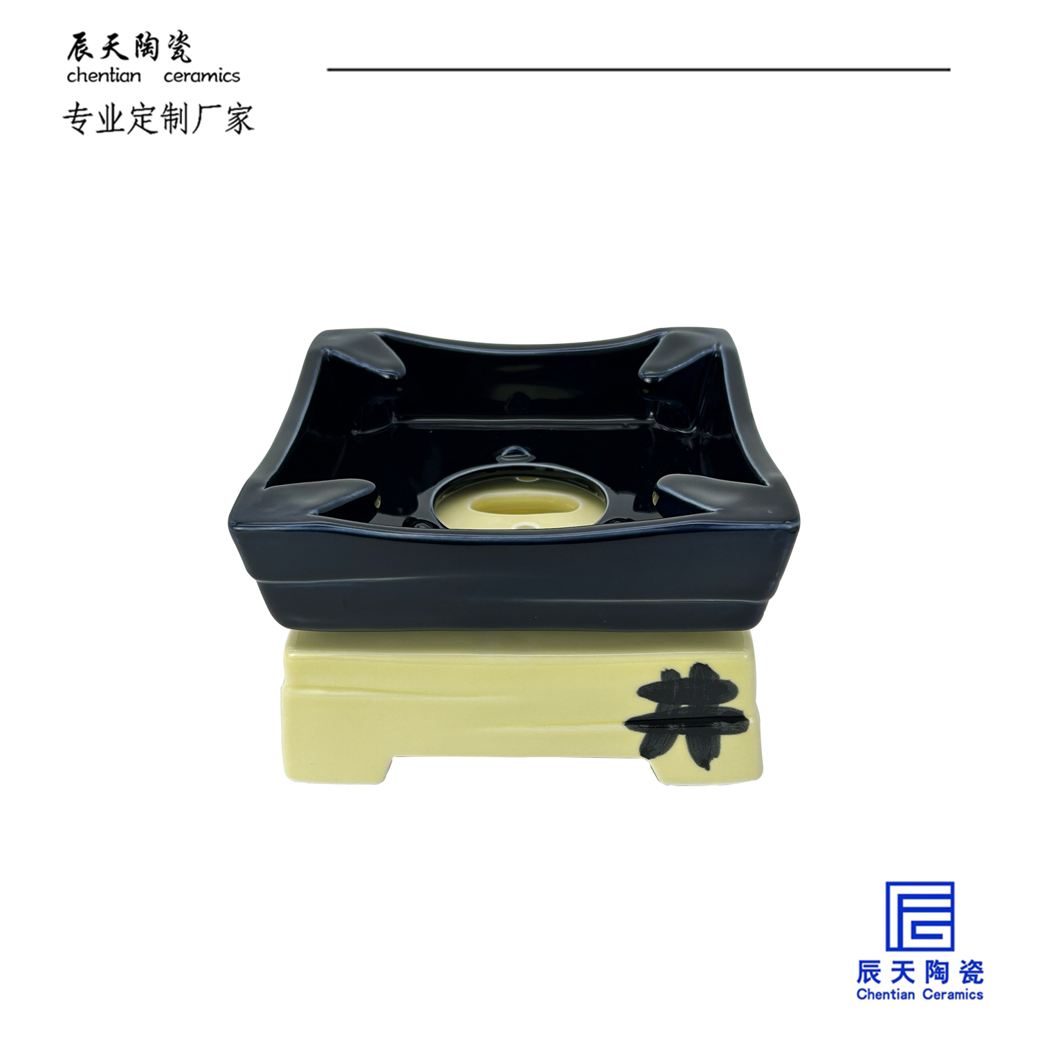 <b>客戶定制 創(chuàng)意陶瓷方形撞色小電爐配件</b>